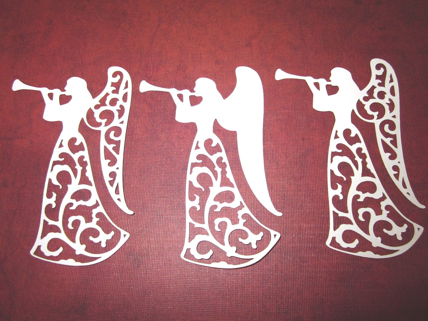 Large White  Lace  Angel Silhouette Die Cuts