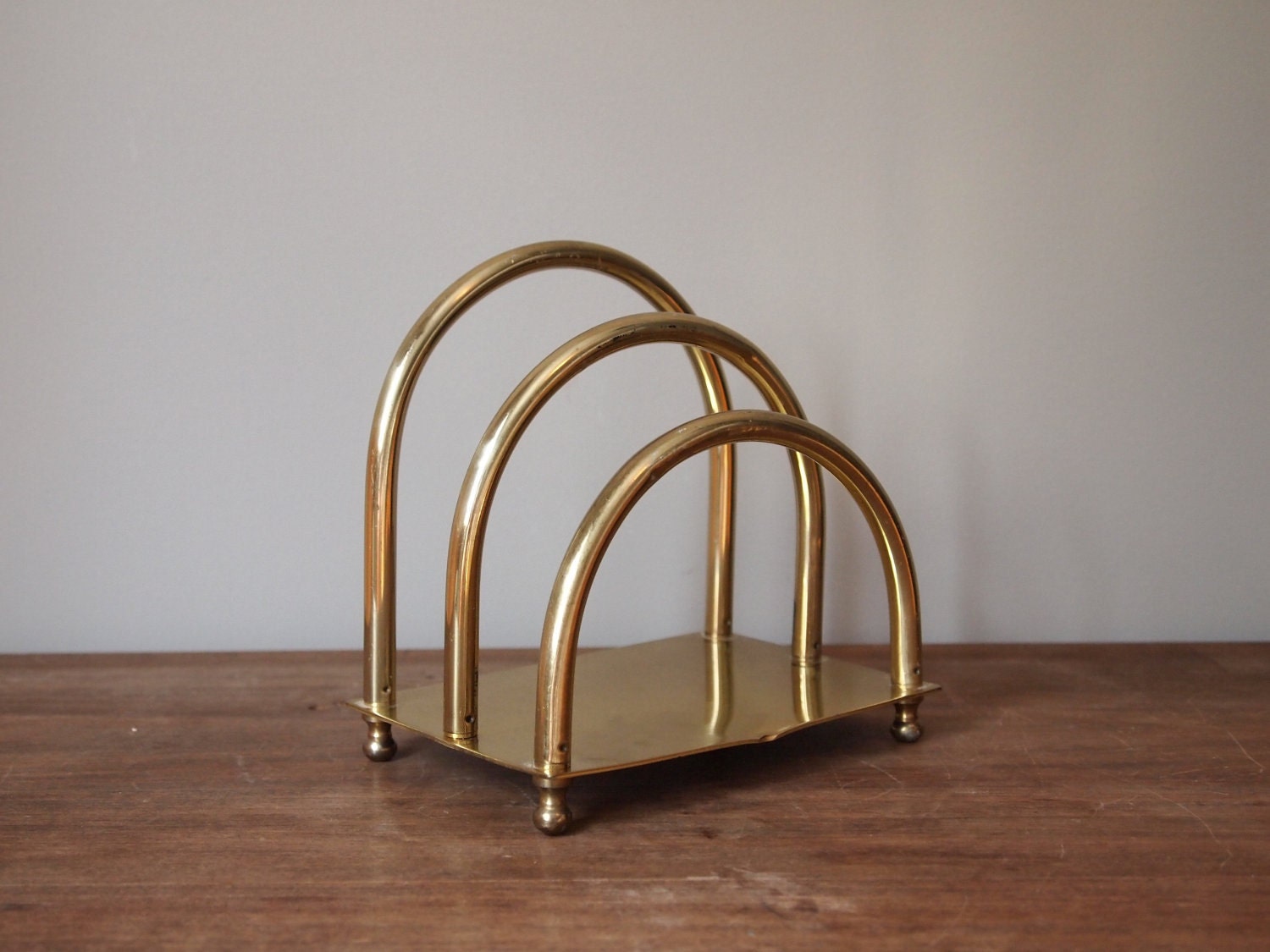 vintage brass mail sorter letter sorter desk by KingsDownRoad