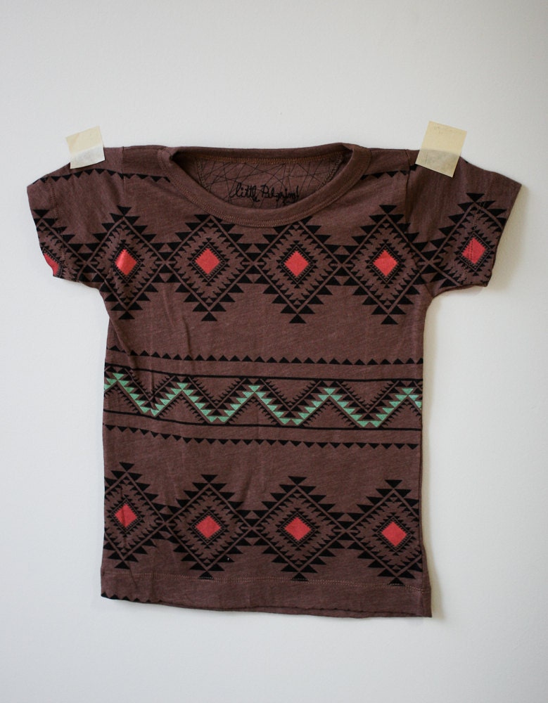 Tribal Child shirt with a geometric design size 3-4