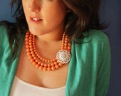 Audrey 1 - Swarovski Crystal Pearl & Vintage Brooch Necklace