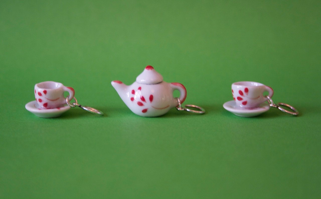 Stitchmarkers - Tea Set - Red Leaf - Stitch Markers