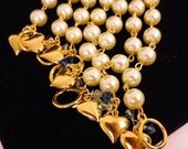Custom Bridal Pearl Bracelet with Swarovski or Charm of your Choice