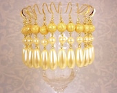 Bridal Pearl Earrings with Stardust Glitter Balls Custom Made Wedding Jewelry Bridesmaids