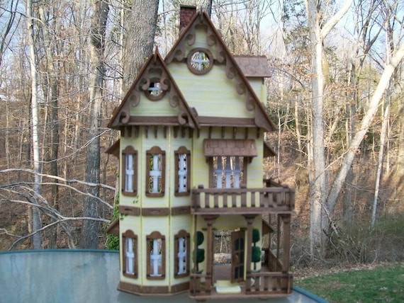 Victorian Hand Painted Lady Wooden Dollhouse by judipflynn on Etsy
