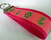 Pink Nautical Wristlet Keyfob Wristlet