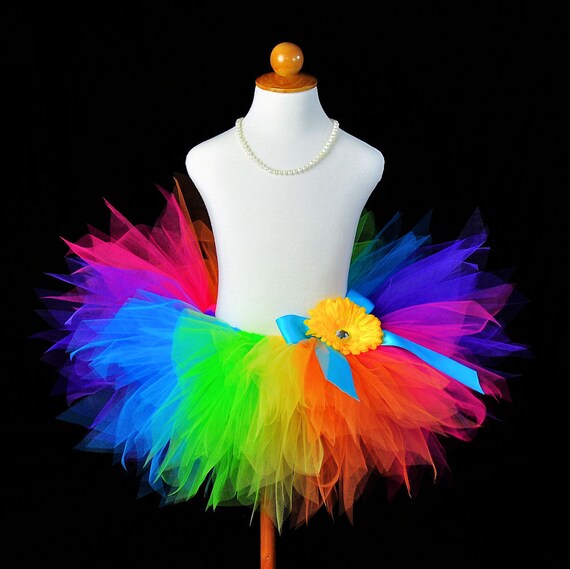 Rainbow Birthday Tutu...Photo Prop, Pageant, Dance Recital...Sizes Newborn to 4T . . . PIXIE CANDY RAINBOW