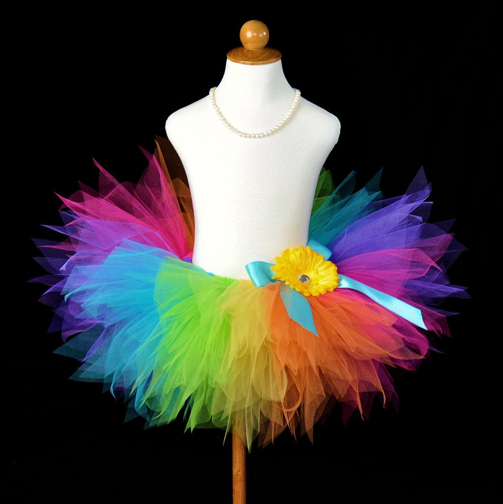 Rainbow Birthday Tutu...Photo Prop, Pageant, Dance Recital...Sizes Newborn to 4T . . . PIXIE CANDY RAINBOW