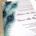 Peacock Feathers Wedding Invitation