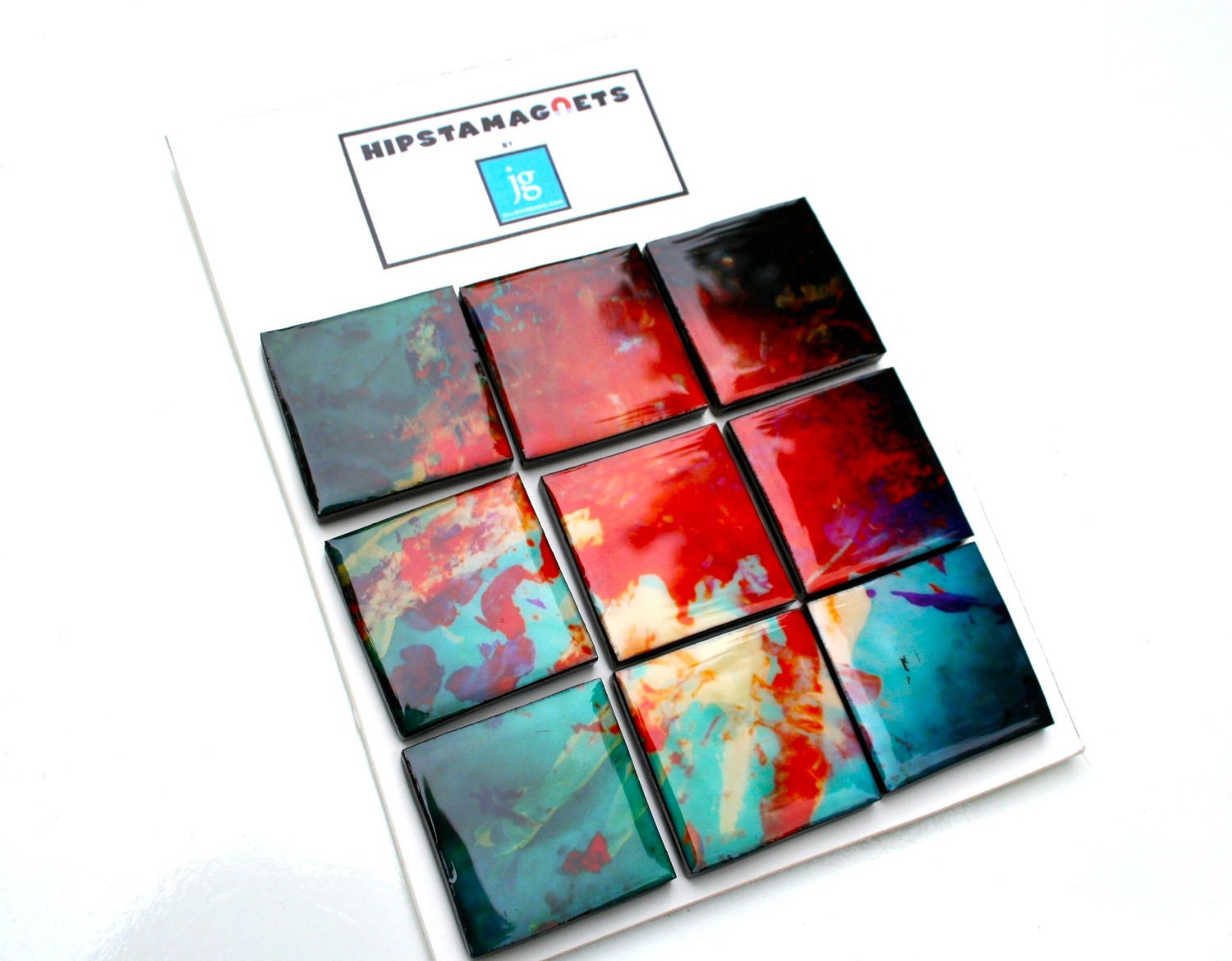 Hipstamagnets: 3 x 3 Picture Puzzle. Resin Photo Magnets (zee arteest)