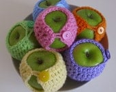 Pretty up your fruit bowl with this set of 6 candy colored Apple Jackets. also make good party favors
