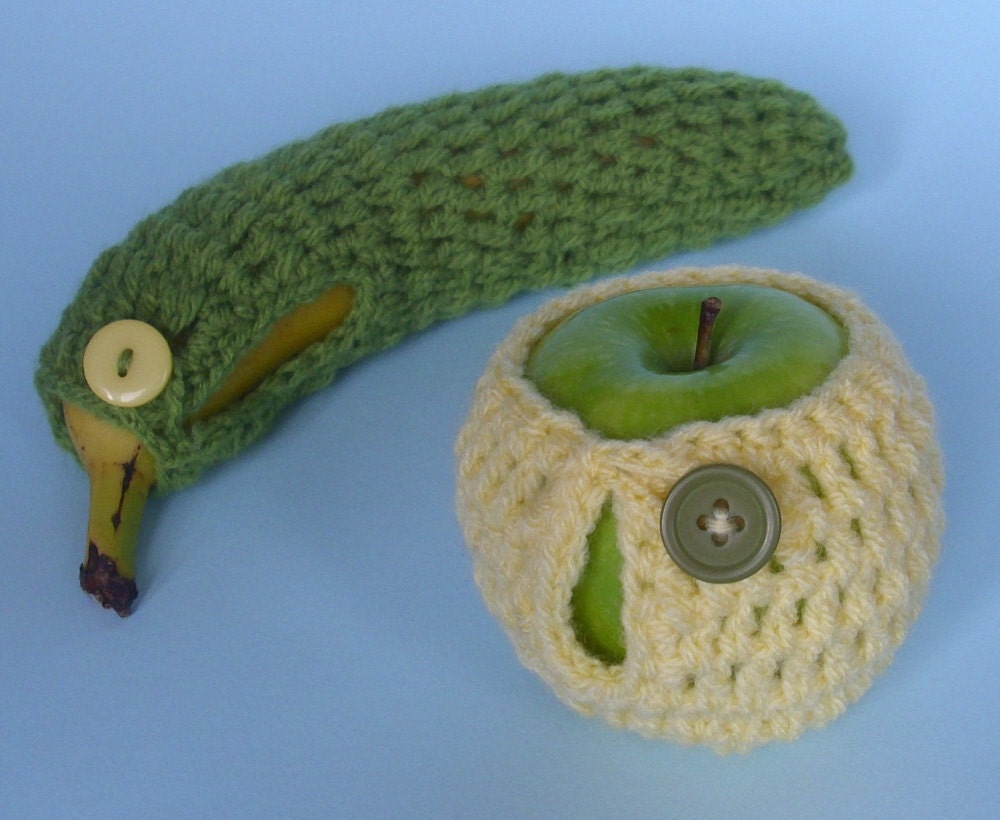Super cute apple & banana jacket set.. green and yellow kawaii...