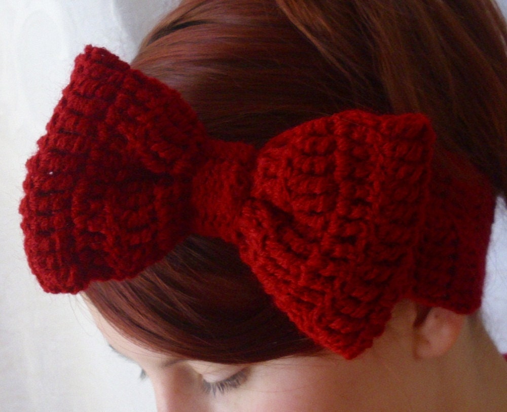 PDF PATTERN.  crochet bow headband earwarmer