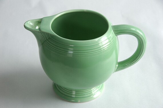 Vintage Green Icelip Fiestaware Pitcher by vintageabbeyroad