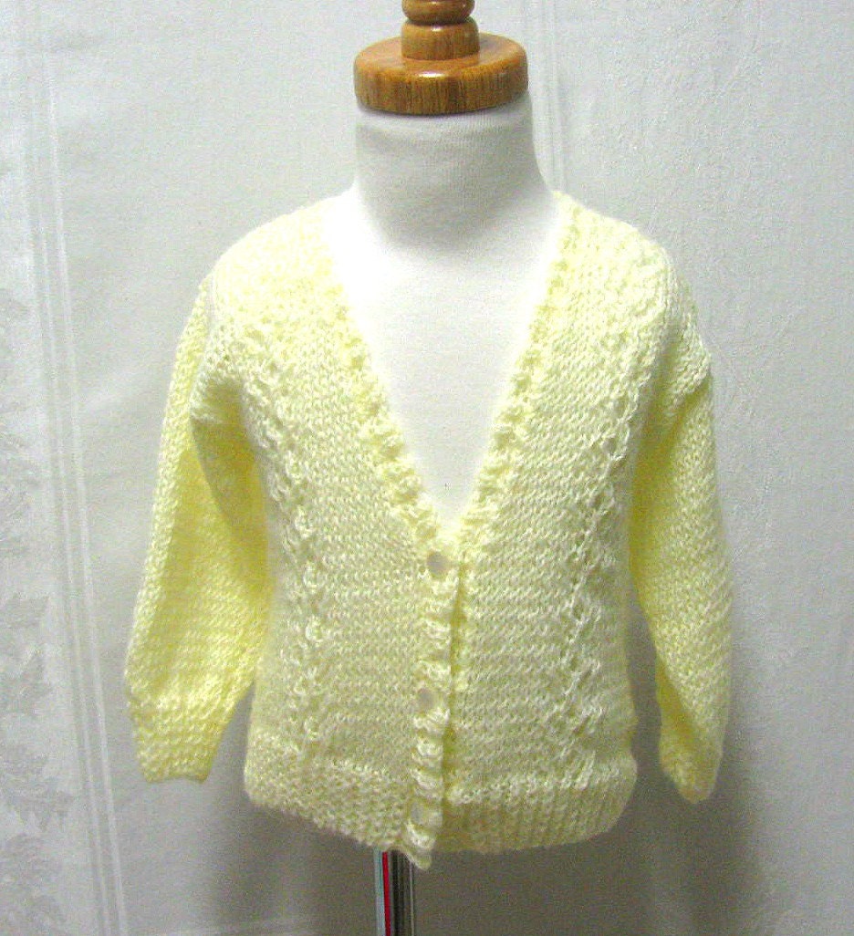 Cream Knit Cardigan Sweater For a Child  - FREE SHIPPING