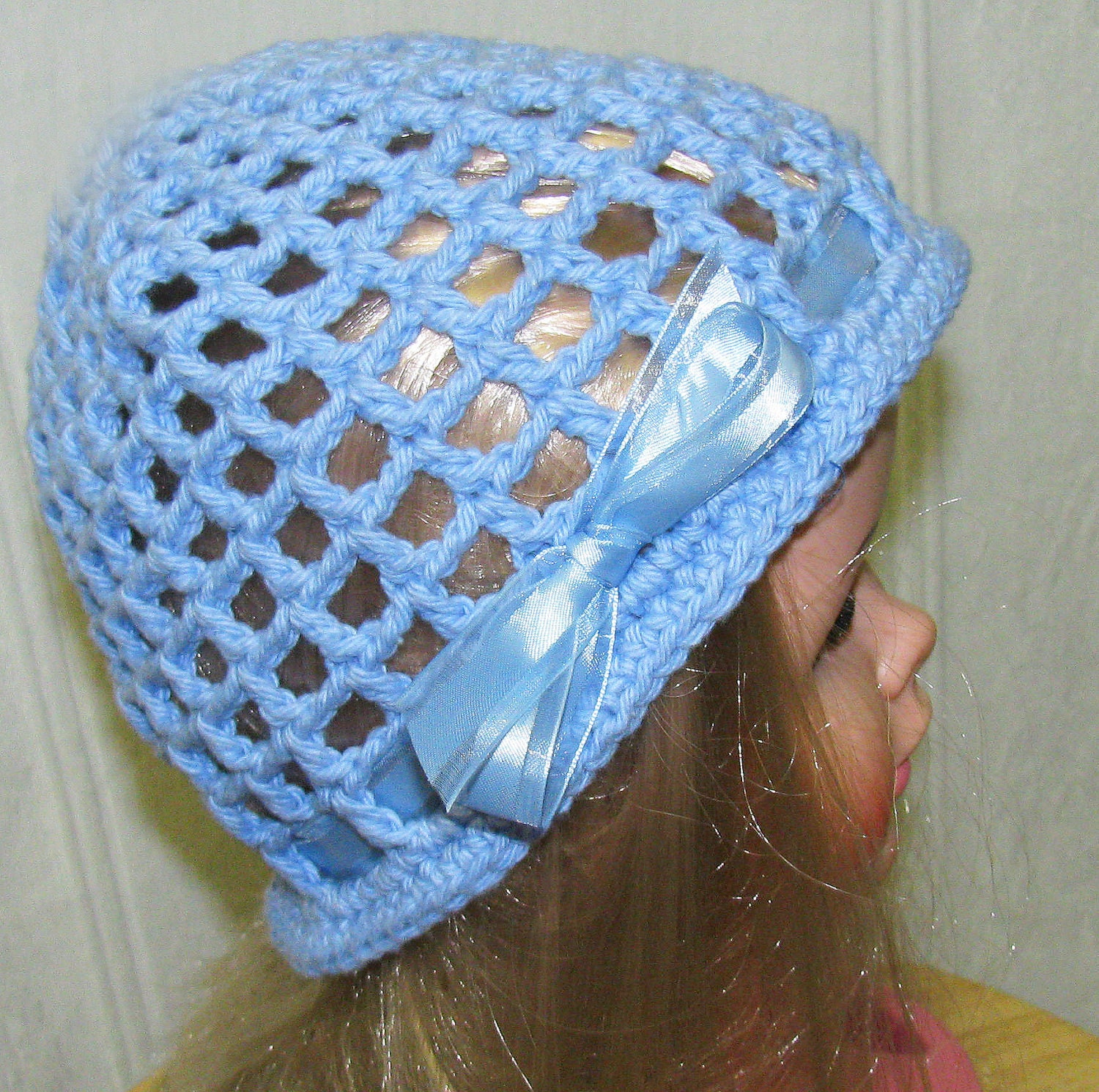 Crocheted Filet Skull Caps for Girls-FREE SHIPPING