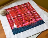 SALE / Original Textile Art Hanging - Red Sky at Night