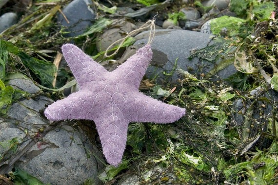 Purple Ochre Star Sea Star Ornament