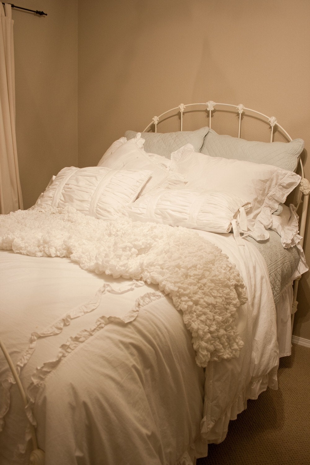 Ruched Cotton Pillow Sham