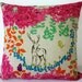 LAST ONE LEFT Japanese colorful cushion cover with butterfly and deer forest motif, throw pillow, decorative cushion