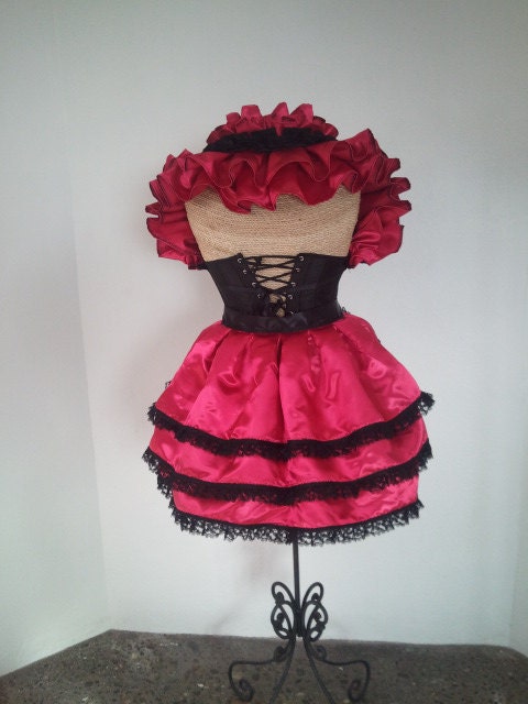 Sanguine Red and Black Bustle Only