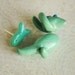 Mint cat earrings ear studs fake gauges - mint earrings, cute ear studs, fun earrings, mint blue,  gift for her girl - made to order