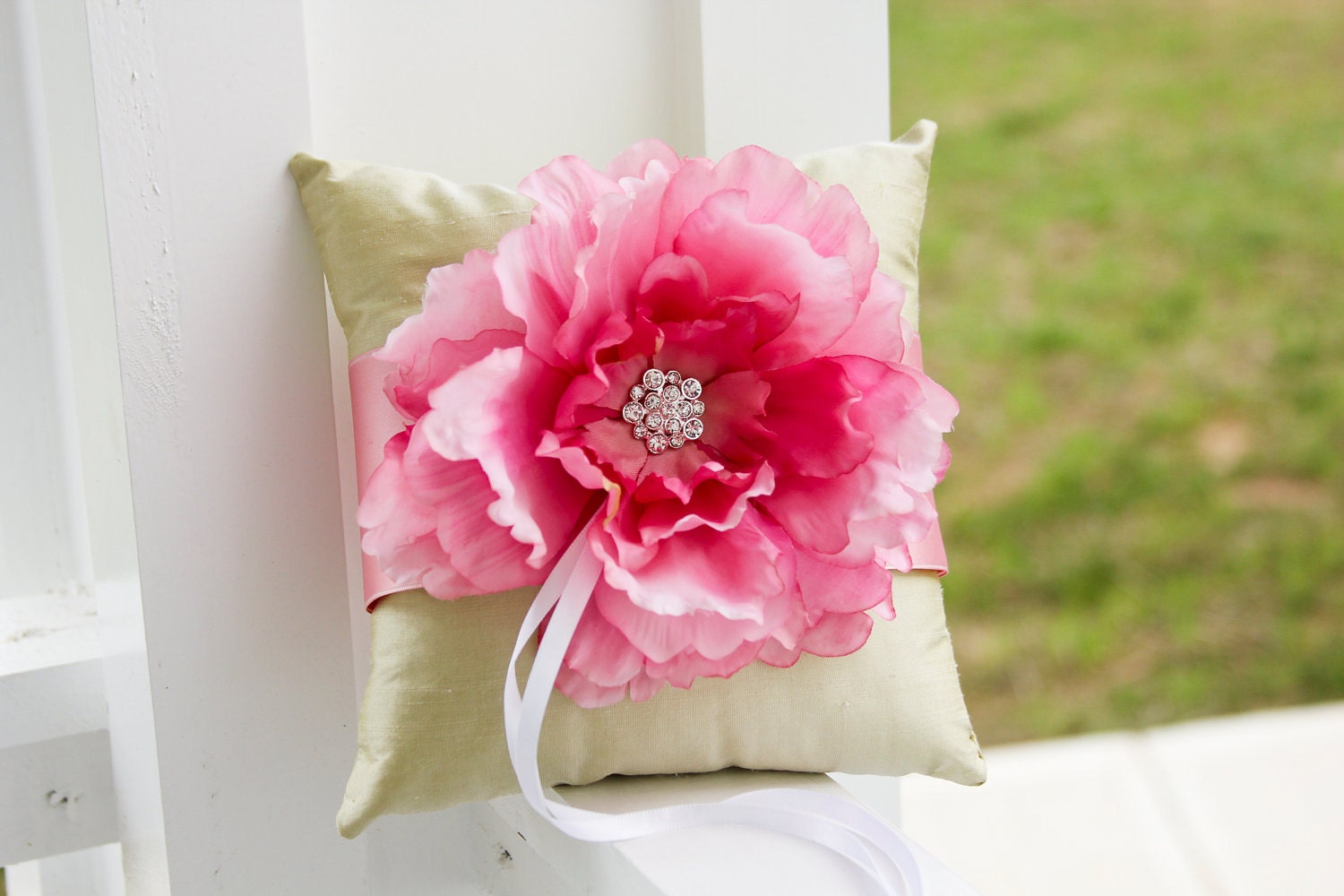 Ring Pillow, wedding ring pillow, ring bearrer pillow, pink wedding pillow, dusty rose ring pillow