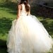 Tutu Dress, IVORY with a hint of Gold Flower Girl Tutu Skirt w/ Top Custom made for all ages.WEDDINGS and PHOTOGRAPHY