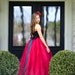 red dress, red tutu, long tutu skirt, sewn tutus, Wide Satin sash, Wedding tutu, Prom dress, flower girl dress, adult tutu
