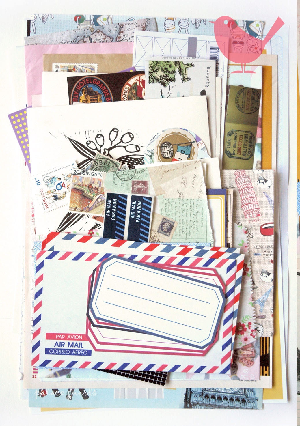 Snail Mail Scrap Pack - New and Vintage paper ephemera, paper scraps