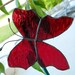 Red Stained Glass Butterfly Suncatcher Plant Stake