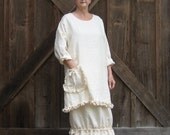 dress tunic washed linen in ivory