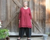 linen dress tunic in mulberry
