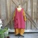 linen jumper pinafore dress tunic smock in mulberry