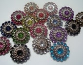 Try me Sample Pack of 10 Rhinestone Buttons-Ferriswheel shaped rhinestone buttons- B1014