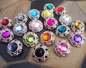 Try me Sample Pack of 10 Rhinestone Buttons- Antique Victorian rhinestone buttons- B1012-25mm