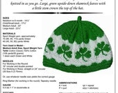 Hand Knitting Pattern Shamrocks Hat Knitting Pattern PDF