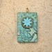 Unique Floral Pendant Turquoise Sage Green Blue One of a Kind Pendant