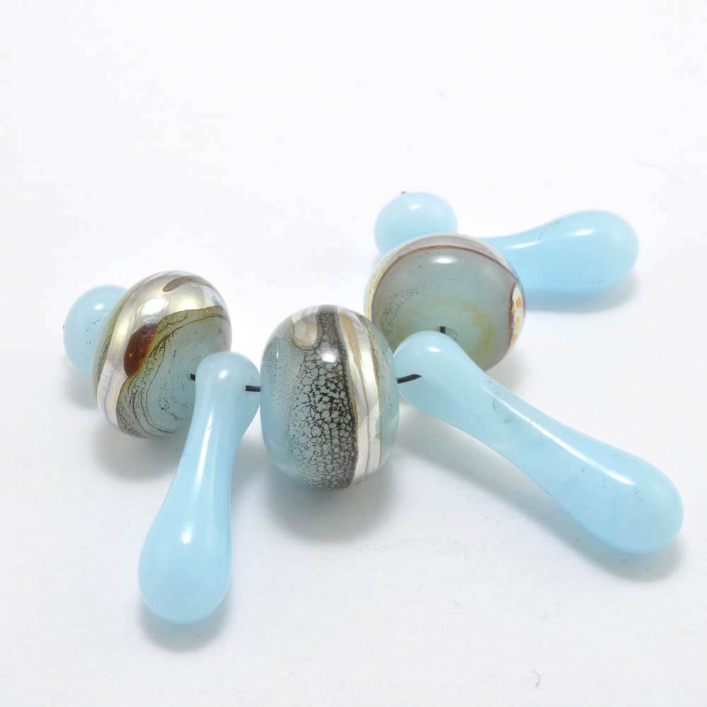Opaline Blue Loose Glass Beads