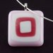 fused glass pendant - concentric squares - pink - uk seller