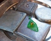 Necklace Pendant -Splinter Series- in Vivid Green and Honey Yellow