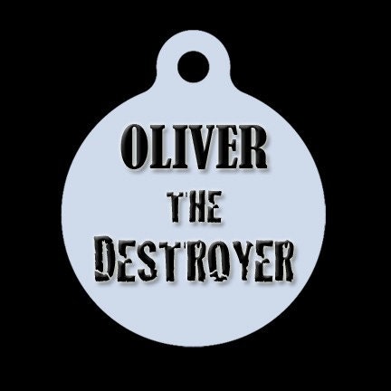 Custom Pet ID Tag - The Destroyer Custom Name Pet Tag, Dog Tag, Cat Tag,  Luggage Tag, Child ID Tag