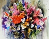FLORAL BOUQUET Watercolor Print by Dean Crouser