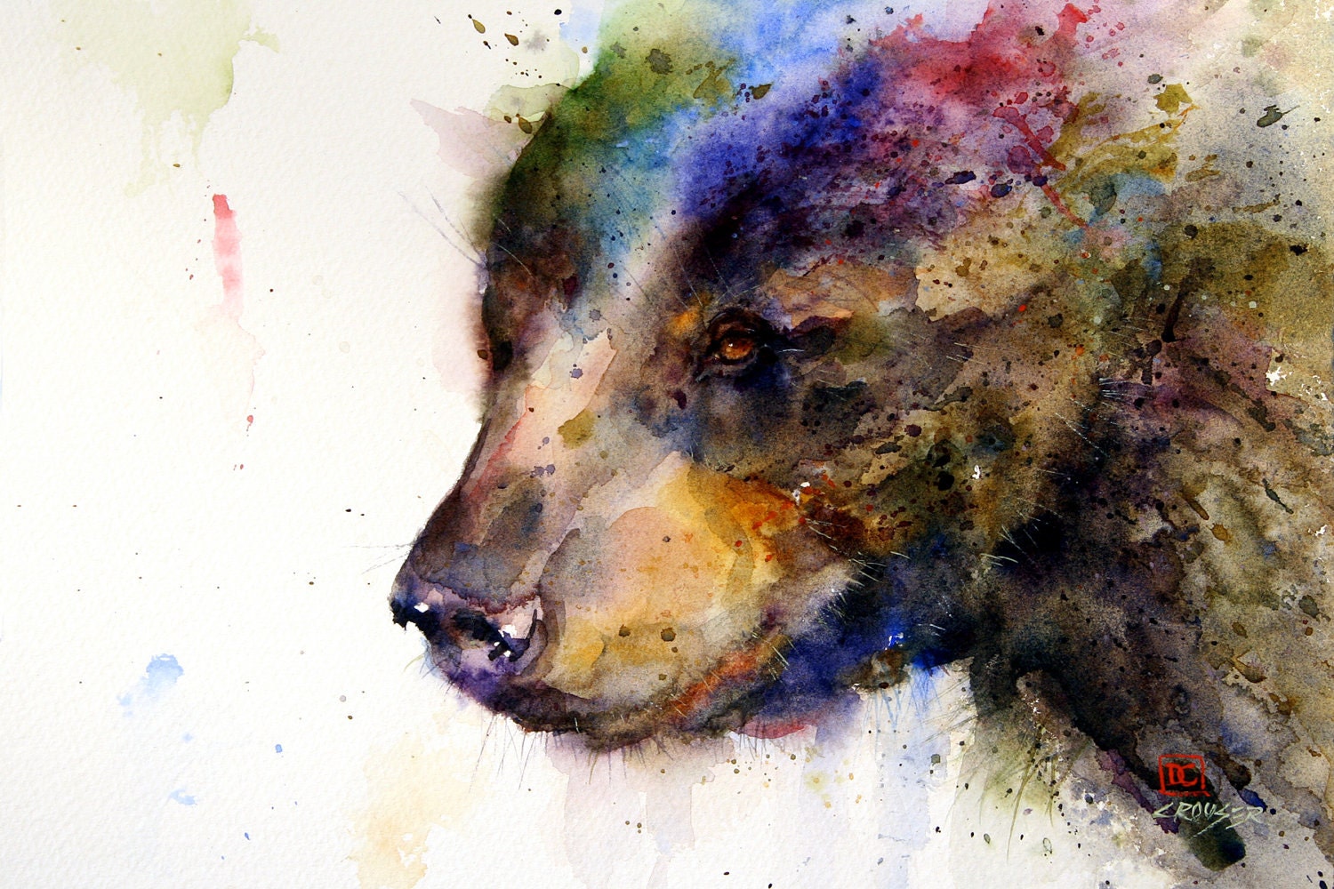 BLACK BEAR Watercolor Print By Dean Crouser
