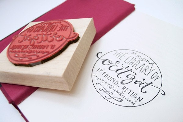 CUSTOM ex libris seal rubber stamp