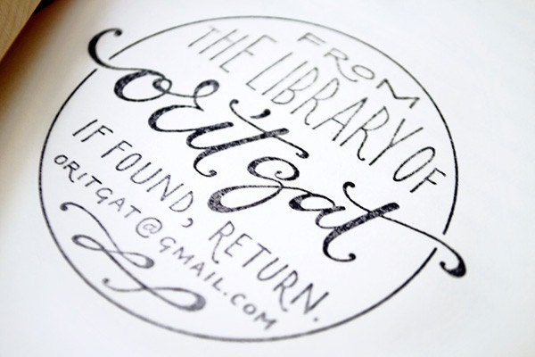 CUSTOM ex libris seal rubber stamp