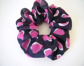 Scrunchie/ChouChou/Hair Band/Pink Heart On Dark Blue