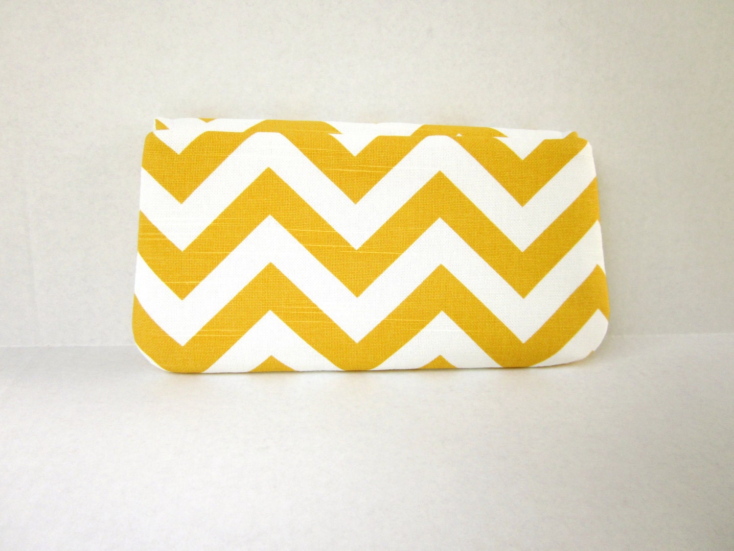 Yellow and White Chevron Clutch by waterpath