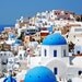 Santorini Greece Photograph- Monaco Blue Domes White Church Photo - Greek Art - Travel Photography - Mediterranean Decor - Wall Art - Cobalt