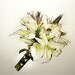 Floral Package with Peacock Feathers and Crystals, Bridal Bouquet, Bridemaids Bouquets, White Lily Bouquets