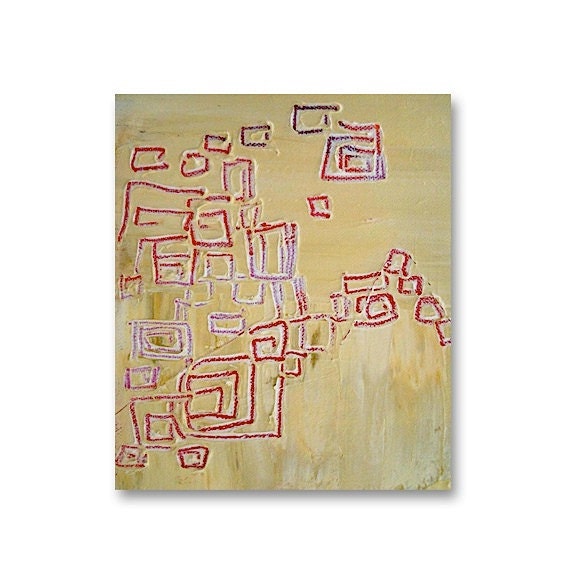 iT'S COMPLiCATED limited edition contemporary art print - modern interior design - home wall decor - red tan linear abstract